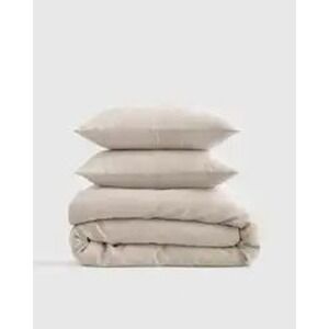 Quince European Linen Chambray Duvet Cover Set Natural King/Cal King New W/ Tags
